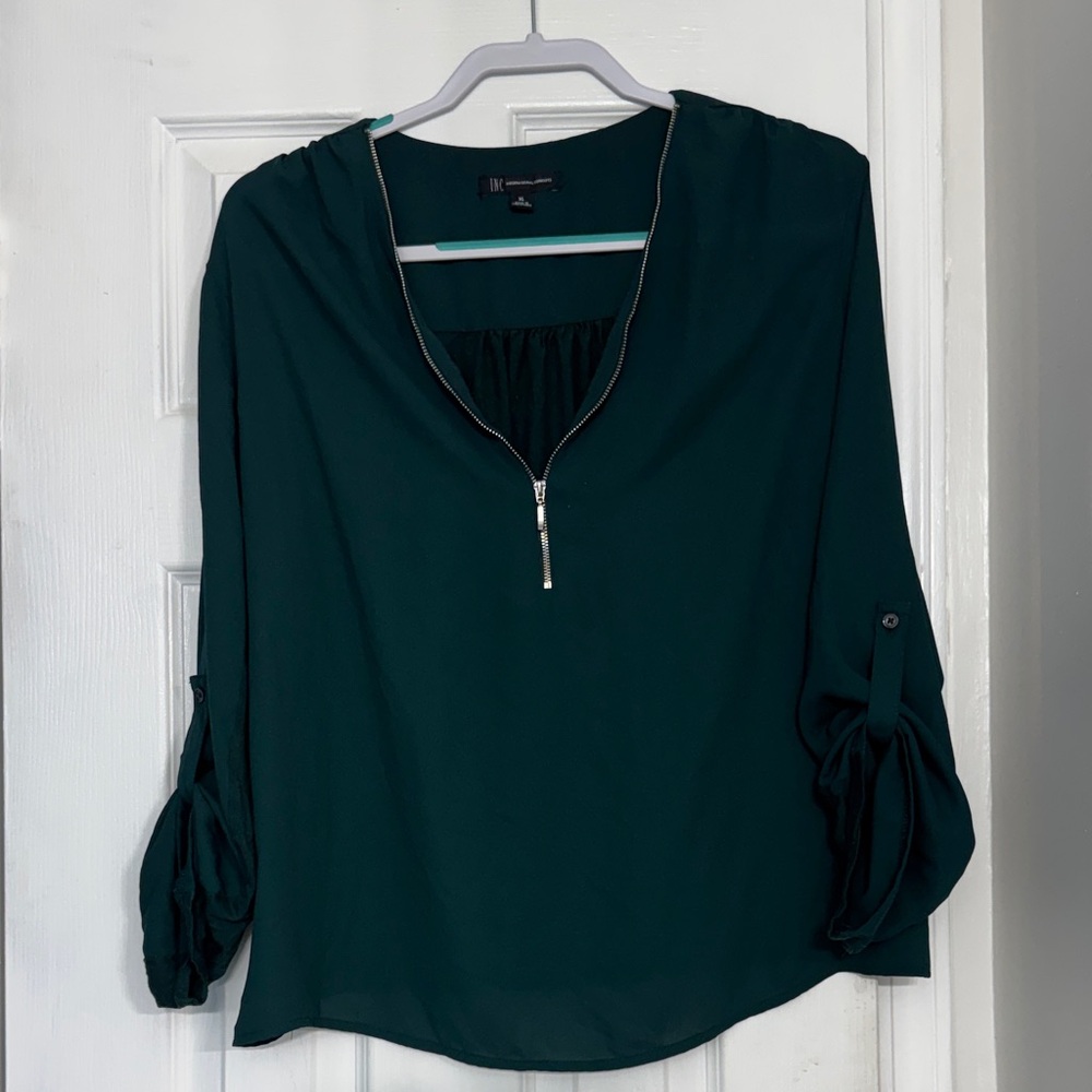 Women's Green International Concepts Zip-Up Tunic Blouse